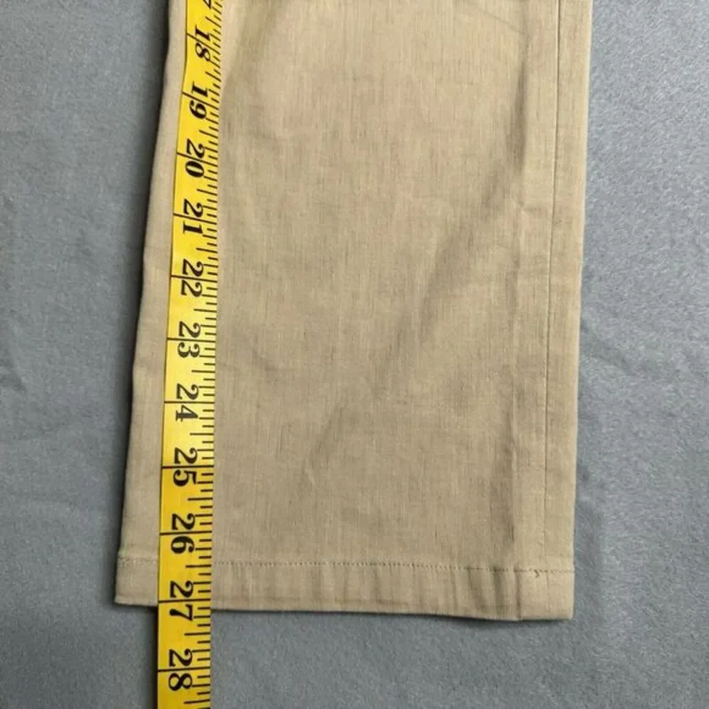 Tomorrowland High Rise Tapered Trousers Size 6 40 IT Tan Ankle Crop Linen Cotton